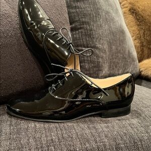 L.K.Bennett black patent leather shoes.